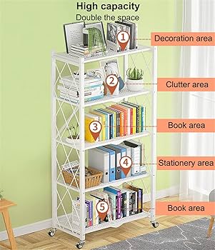 ポータブル本棚 折りたたみ式オーガナイザー本棚 二重目的 多段